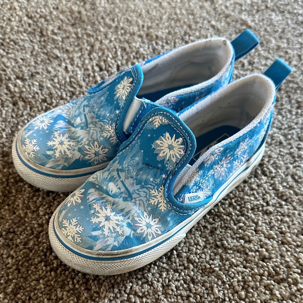 Vans Kids Snowflake Blue Slip-On Sneakers